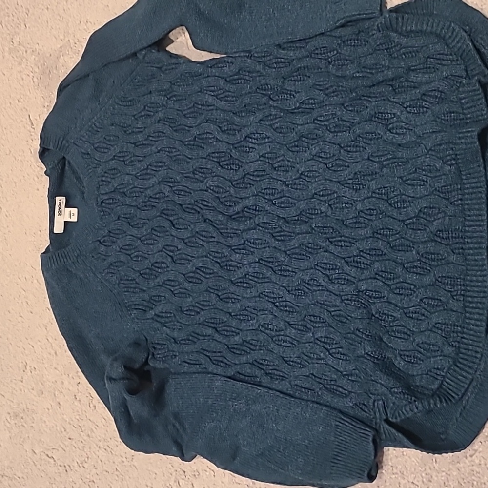 Sonoma Teal Textured Knit Sweater